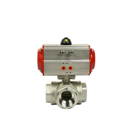 氣動三通內螺紋球閥